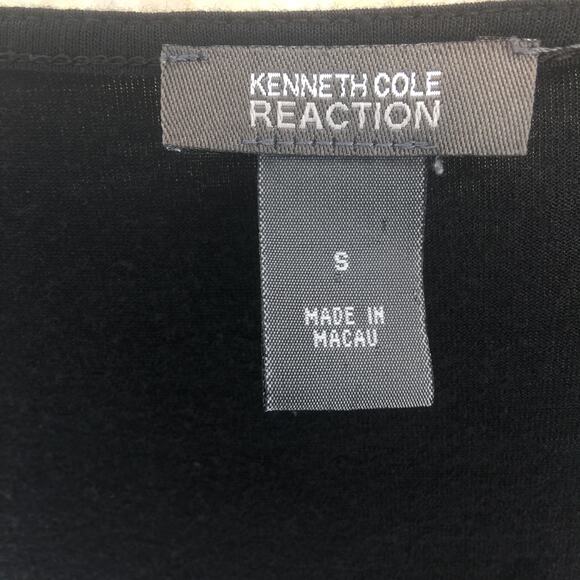 Kenneth Cole Black Faux-Wrap Top with Ruched Sleeves and Front Women's Size S - Picture 9 of 16